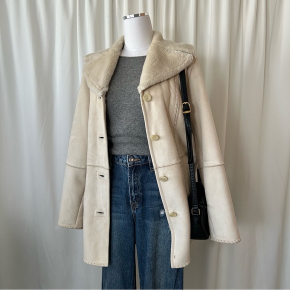 Sonoma Jackets & Blazers - Cream Sonoma faux suede coat size Large.